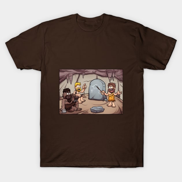 Cavemen Learning T-Shirt by TheMaskedTooner